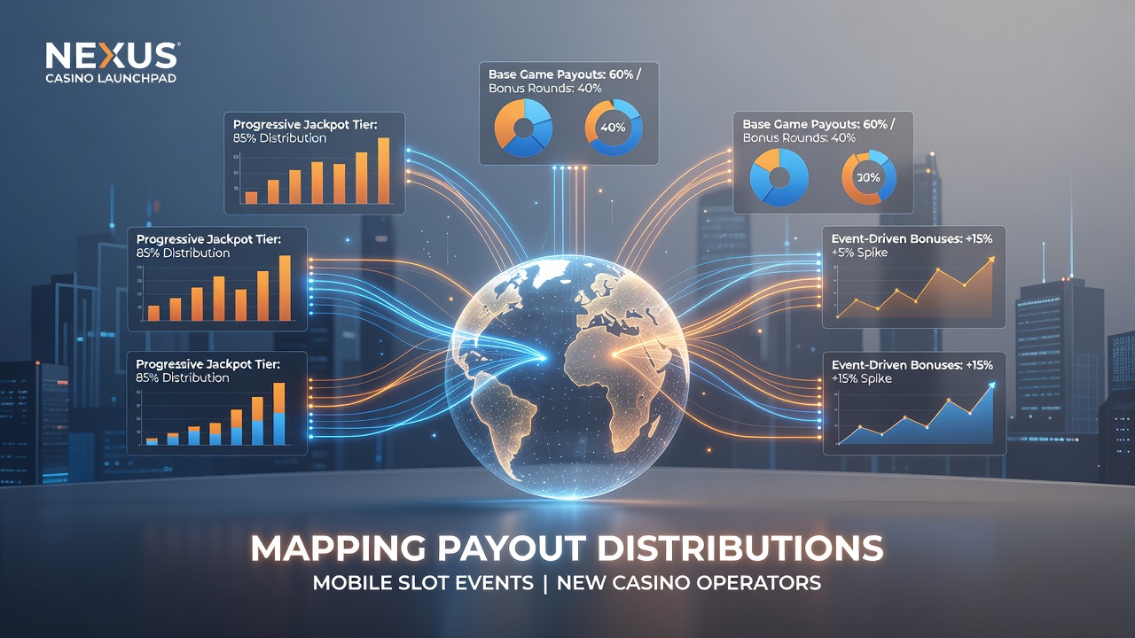 Infographic illustrating mobile slot event timelines and corresponding payout frequency shifts tracked by new operators